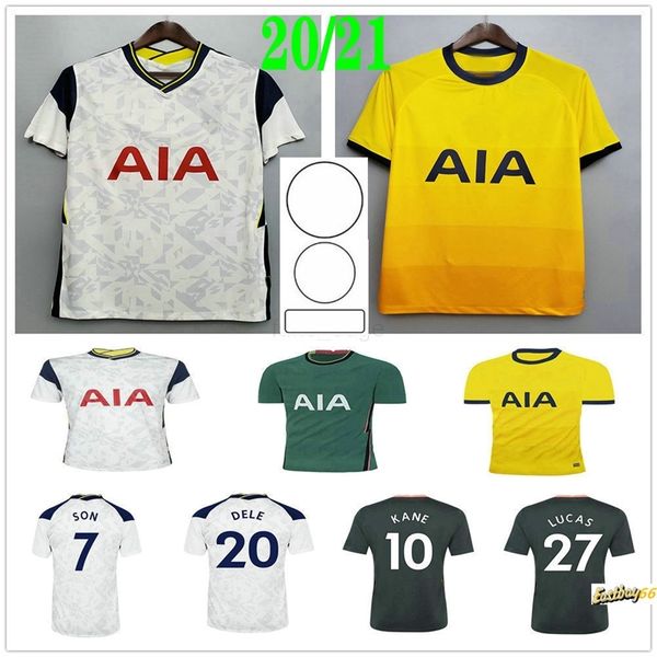 

2020 2021 kane son bergwijn ndombele soccer jerseys lucas dele custom football shirt lloris man kids home away third uniform, Black;yellow