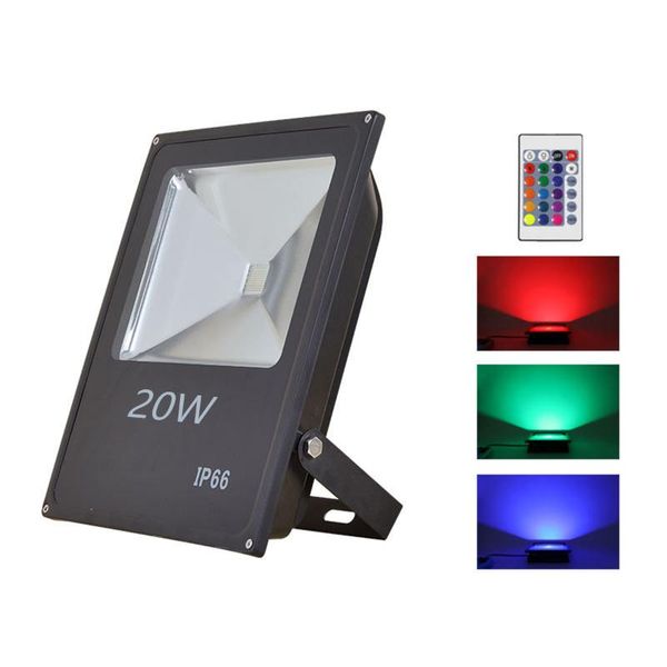 

floodlights 20/30w rgb led flood light waterproof color changing floodlight with remote control for outdoor garden patio landscape lighting