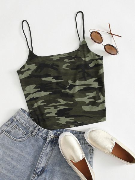

camo print cami j8lm#, White