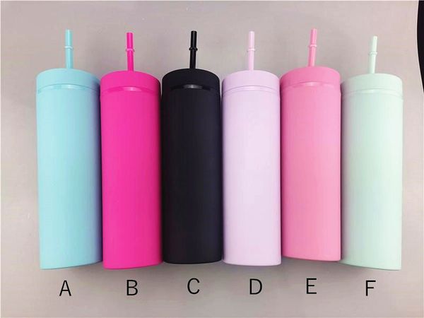 

sale16oz matte acrylic tumbler skinny tumblers plastic double wall coffee mugs with lids and straws