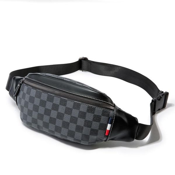 

2021 mode zwarte plaid vrouwen/mannen taille packs tassen luxe merk designer vintage taille purse bag voor mannelijke