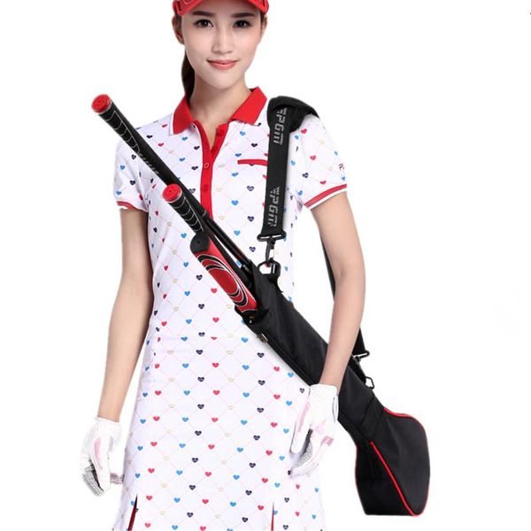

outdoor bags mini golf ball club container stick zipper storage bag with adjustable strap