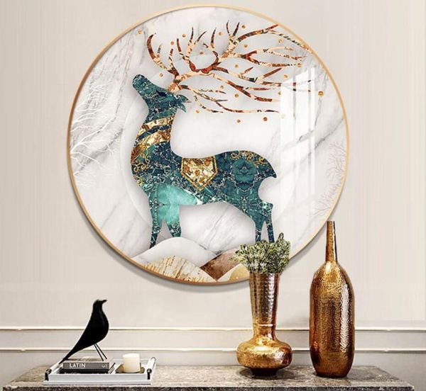 

frames 19.6inch round gold aluminum alloy wall decoration pictures frame for living room creative hanging family pos display