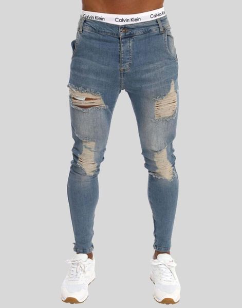 

siksilk overworked low rise men's jeans, Blue