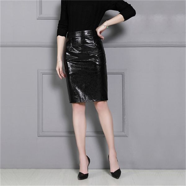 

genuine new fashion k9 sheep leather skirt hkuz, Black
