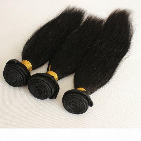 

unprocessed brazilian virgin human hair weaves bundles hair weft extension brazillian peruvian indian malaysian straight hair extensions, Black