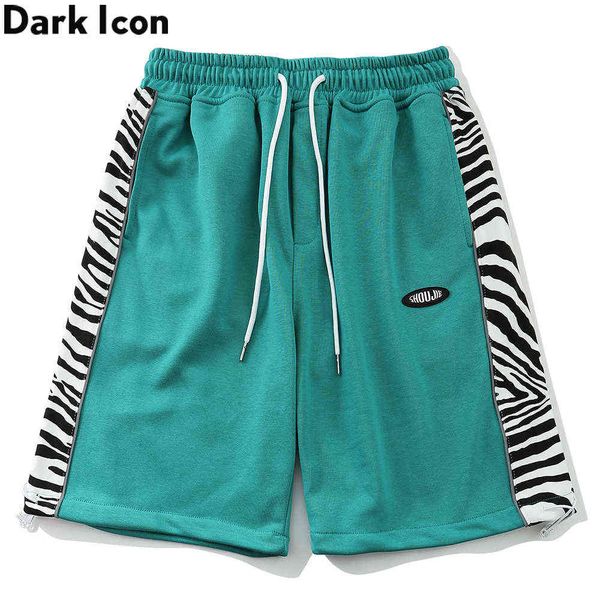 

side zebra patchwork men's shorts summer casual shorts for men 3 colors 210603, White;black
