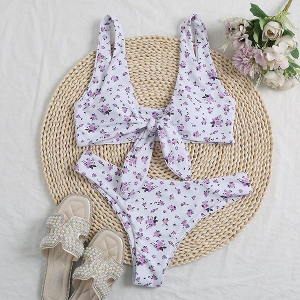 

women fashion printed swimsuit with underpants open back swimwear