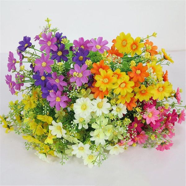 

decorative flowers & wreaths 7 branch 28 heads artificial silk daisy diy plastic flower wedding christmas home room table decor dried