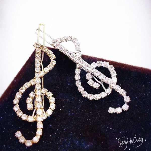

hair clips & barrettes fashion pearl women girls elegant design musical note star round hairpin barrette pins accessories, Golden;silver
