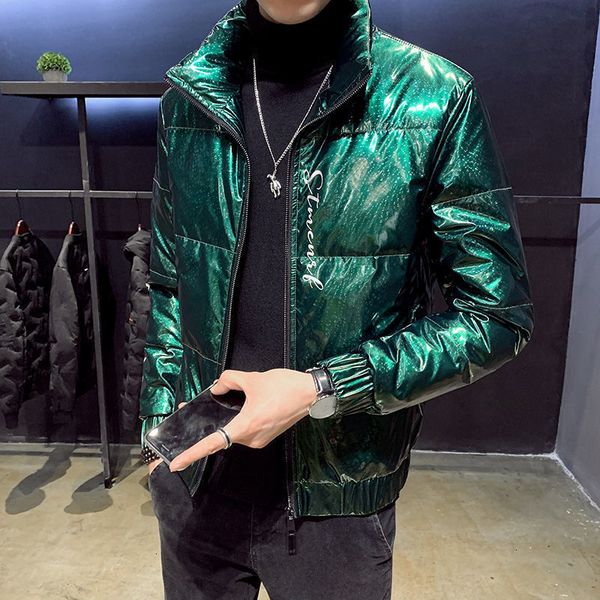 

2021 new men's thicken warm jacket graphic printed korean streetwear coats man hip hop down jackets fashion clothing 6b21, Black;brown