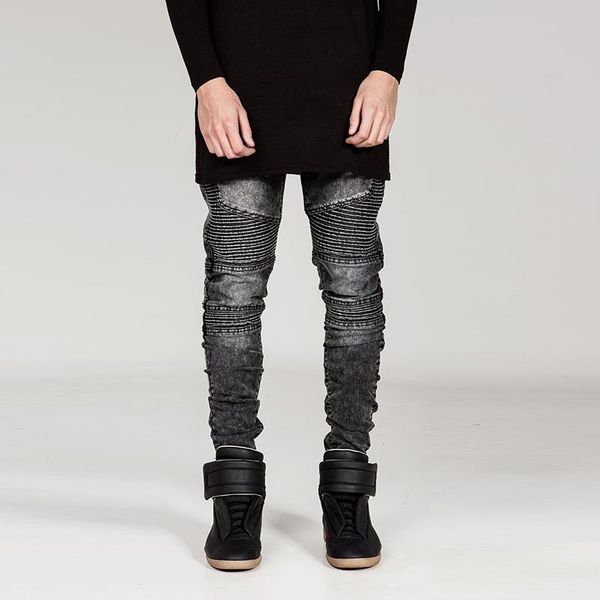 

men's jeans mkass for men slim fit pants classic 2021 male denim designer trousers casual straight elasticity, Blue
