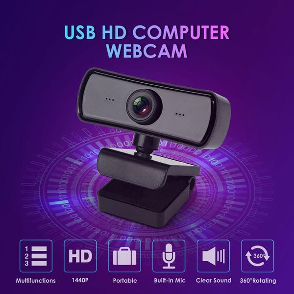 

webcams 2k usb computer webcam 2560x1440p lapcamera digital with microphone for deskpc tablet rotatable