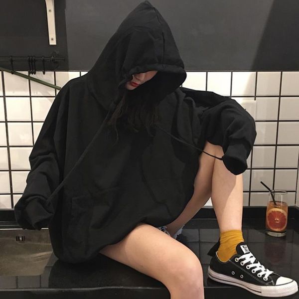 

new casual women's hoodie sweatshirt long sleeve black female loose hooded thick coat hoody tracksuit clothes tee clothing