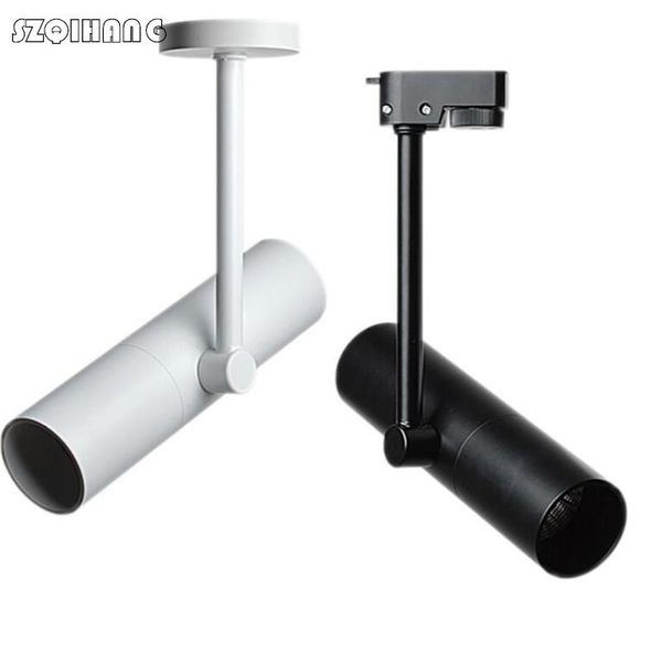 

wholesale retail 15w cob led track light spot wall lamp spotlight tracking surface mounted ceiling white black shell lights