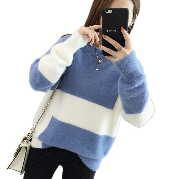 

women's sweaters knitted basic sweater pullover o neck patchwork long sleeves women autumn winter fashion casual warm soft, White;black