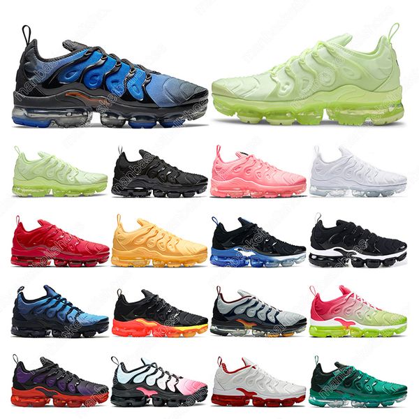 

with tag mens running shoes tn plus womens triple black white barely volt fireberry royal gold voltage purple lime green men sports sneakers