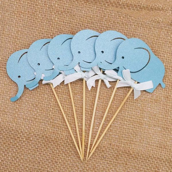 

other festive & party supplies 10pcs blue&pink cartoon elephant cupcake ers picks cake for baby shower girl boy kids birthday decoration