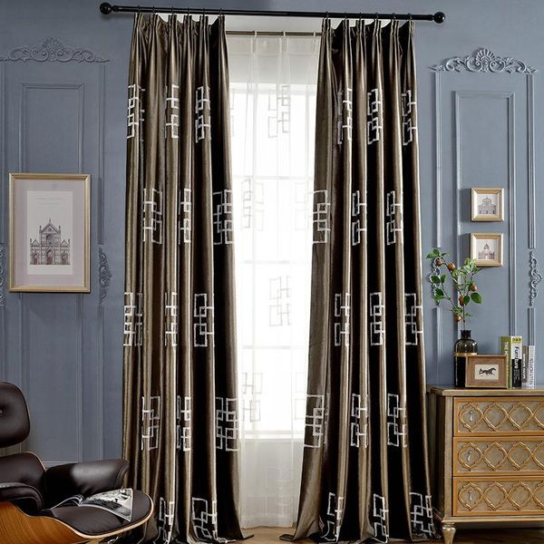 

curtain & drapes custom modern simple european curtains for living room dining bedroom italian flannel embroidered blackout tulle