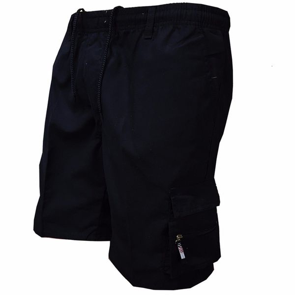 

men effen cargo losse flat army combat half pockets summer work casual solid shorts broek, White;black