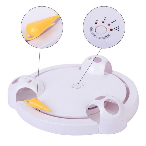 

cat toys interactive pet funny automatic rotating play teaser plate mice catch toy electric playing exercise