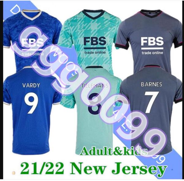 

21 22 tielemans vardy soccer jersey 2021 home maddison barnes maillot foot shirt ndidi gray ayoze ricardo men football uniform sale kids kit, Black;yellow