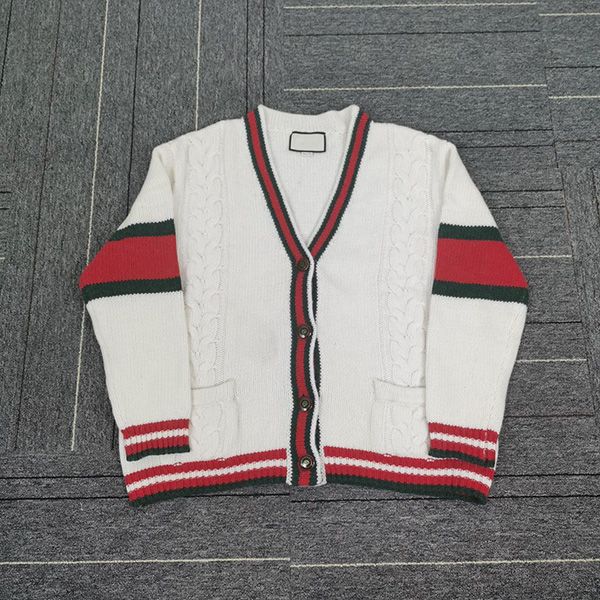 

2021 winter christmas knitted sweaters cardigans for women runway single breasted long sleeve striped sweater jumper clothes, White;black