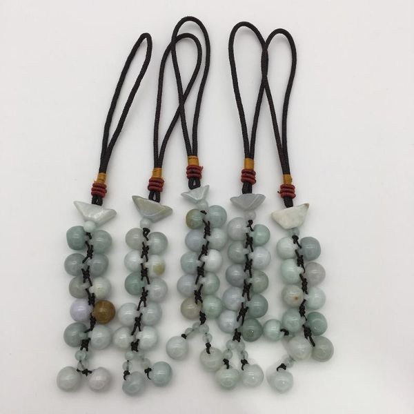 

keychains wholesale natural jadestone gourd shape key chain 2pcs 006, Silver