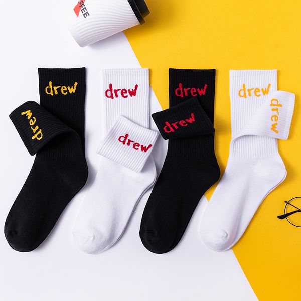 

letter cotton socks casual ribbed knit ankle high crew sport sock, Black