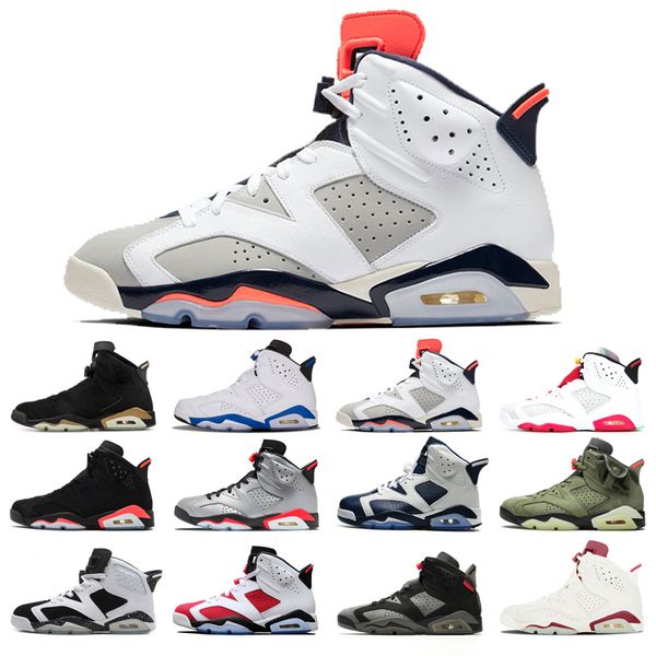 

original basketball shoes 6s for man red oreo alternate angry bull black cat infrared marron olympic tinker comfortable flat shoe size 40-46