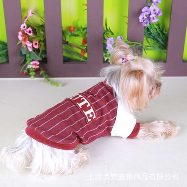 

spring summer dog casual strip sweater baseball suit pet cloth