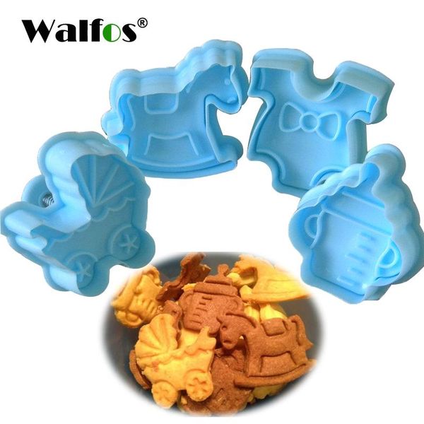 

baking moulds walfos kitchen biscuit cookie cutter pastry 4 pieces baby type plastic mold plunger 3d stamp die fondant cake decorating