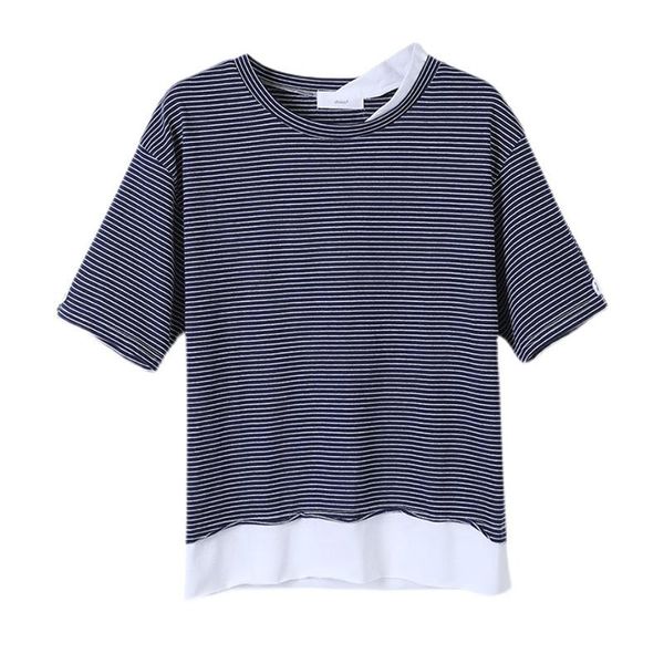 

women's t-shirt bethquenoy striped oversized t shirt women poleras mujer camisetas 2021 cotton plus size summer tshirts woman femme, White