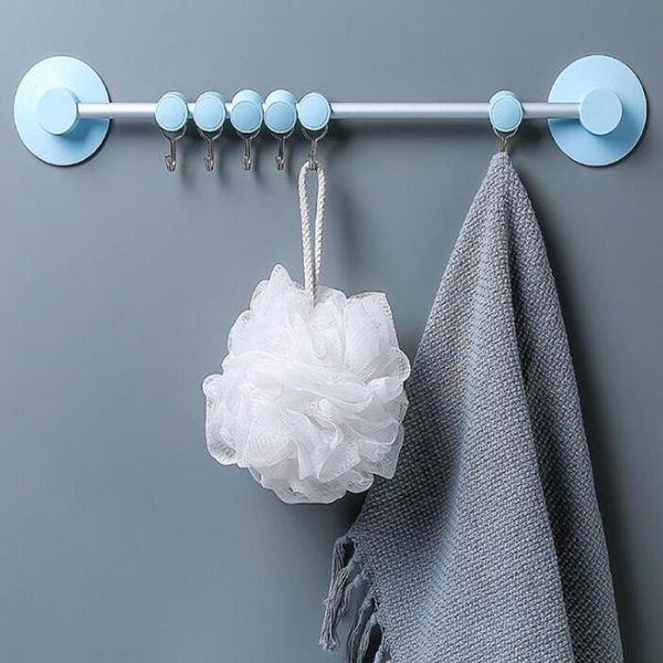 

kitchen storage & organization 6 even row of hooks strong adhesive hook wall hanging, creative bathroom nail-seamless rack hanger shelv