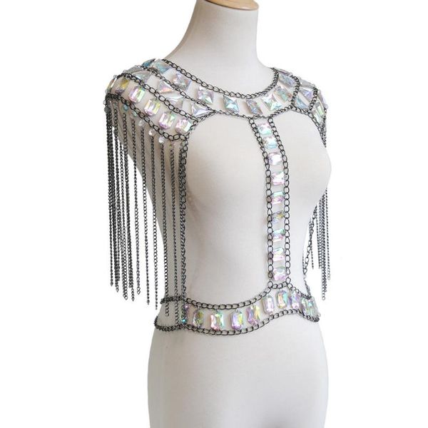 

bangle summer colorful chain splicing nightclub performance clothes, Black