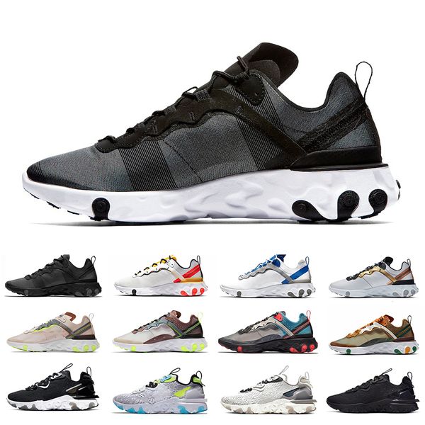 

react vision 87 55 mens running shoes sneakers honeycomb black white iridescent schematic vast sail laser orange 87s 55s trainers sports sho