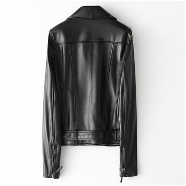 

2021 genuine leather jacket real sheep female spring h12 vu3h, Black;brown
