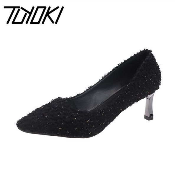 

dress shoes tuyoki women fashion pumps design thin high heels pointed toe stylish catwalk show footwear size 34-40, Black