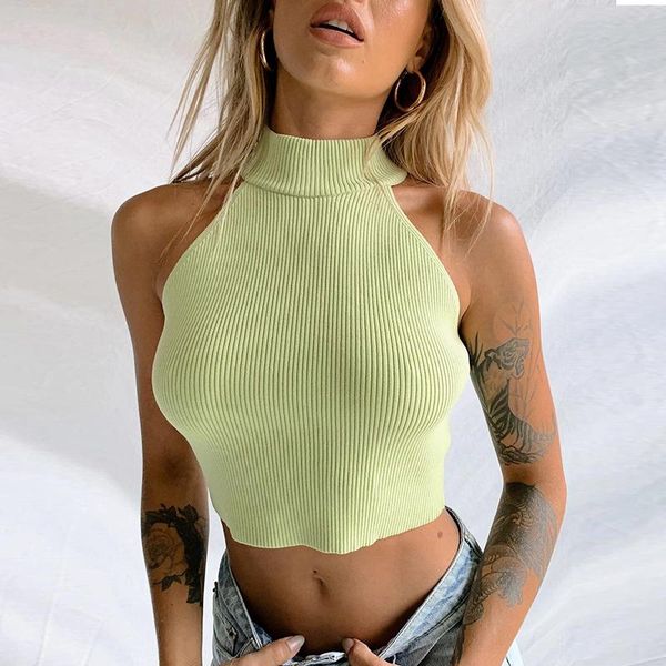 

women's tanks & camis sleeveless o neck knitted casual slim underwear women summer female tank vintage korean crochet top, White