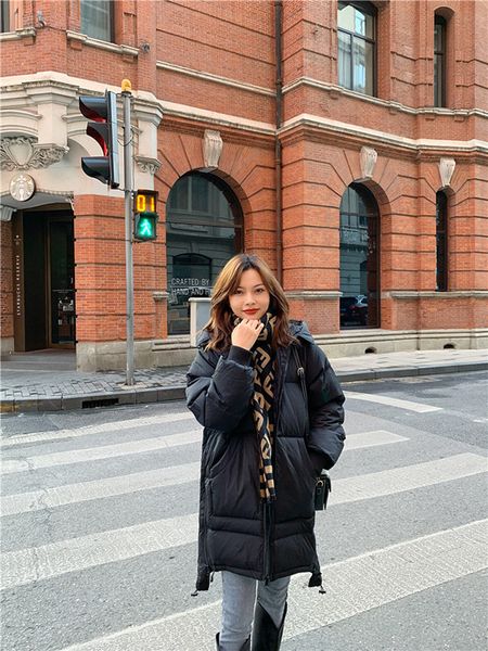 

winter lady white goose down medium long jacket warm fashion, Black