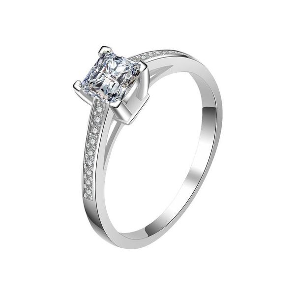

wedding rings yjz027 wholesale princess ring for women engagement jewelry 5mm prongs brief classic female fashion star, Slivery;golden