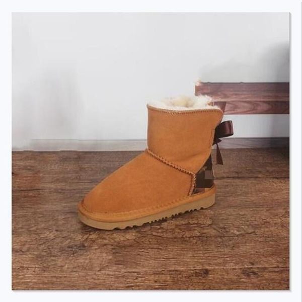 

boots 2021 fashion children genuine leather fur short ankle shoes for boys girls keep warm winter australia snow, Black;grey