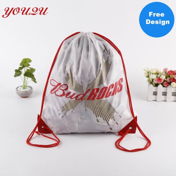 

shopping bags customize large polyester bag printing drawstring own welcome