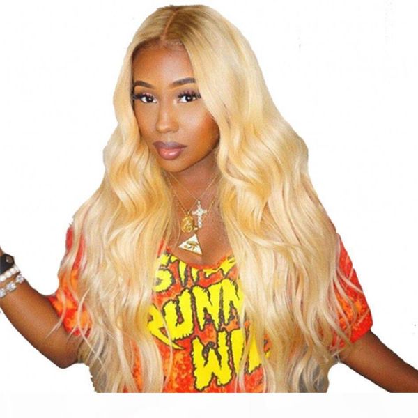 

body wave lace front wigs with baby hair 613 blonde indian human hair wigs transparent swiss lace, Black;brown