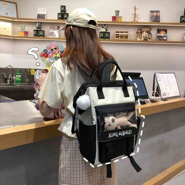 

5 piece set high school backpack bags for teenage girls canvas lapbag travel women bookbags