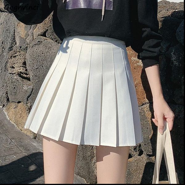 

skirts women high waist pleated harajuku preppy style womens students elegant casual fashion above knee slim all match ulzzang drop shipping, Black