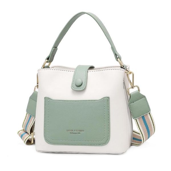 

evening bags leather bucket bag women wide strap shoulder handbag purses