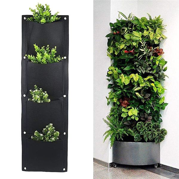 

planters & pots 4/6/7 pockets wall hanging planting bags green plant grow planter vertical garden living bag supplies
