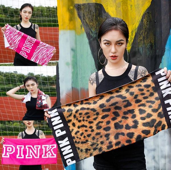 

towel size 35x75cm european and american tide brand pink wipe sweat fitness sports spa simple ins explosion models
