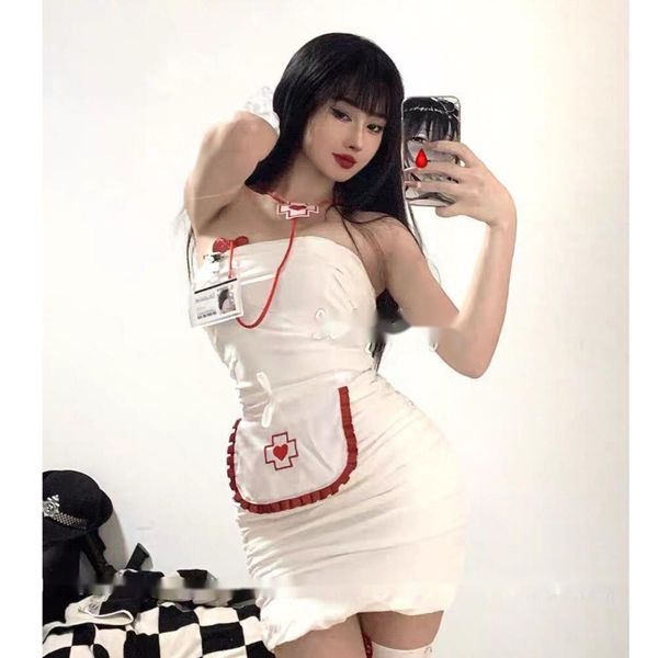 

costumes cute nurse sister cosplay uniform erotic costumes dress women temptation role play games buttock skirt uniform 9w62, Black